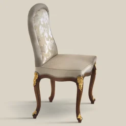 Viadurini Classic Klassische Stühle-Klassischer Stuhl aus Walnussholz und gepolstertem Stoff Made in Italy - Barock