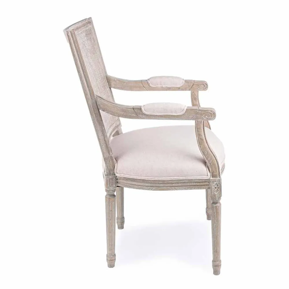 Viadurini Living Klassische Stühle-Klassischer Stuhl mit Armlehnen aus Eschenholz und Homemotion-Stoff - Baiser