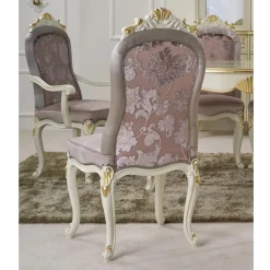 Viadurini Classic Klassische Stühle-Klassischer Stuhl Weißes Holz und gepolsterter Stoff Made in Italy - Barock