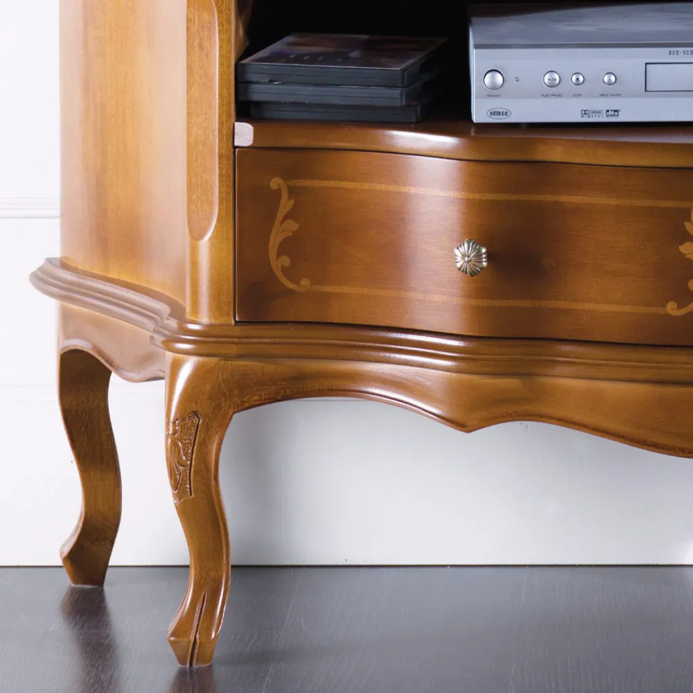 Viadurini Classic Tv-Möbel-Klassischer TV-Schrank aus Walnussholz mit Intarsien Made in Italy - Leonor