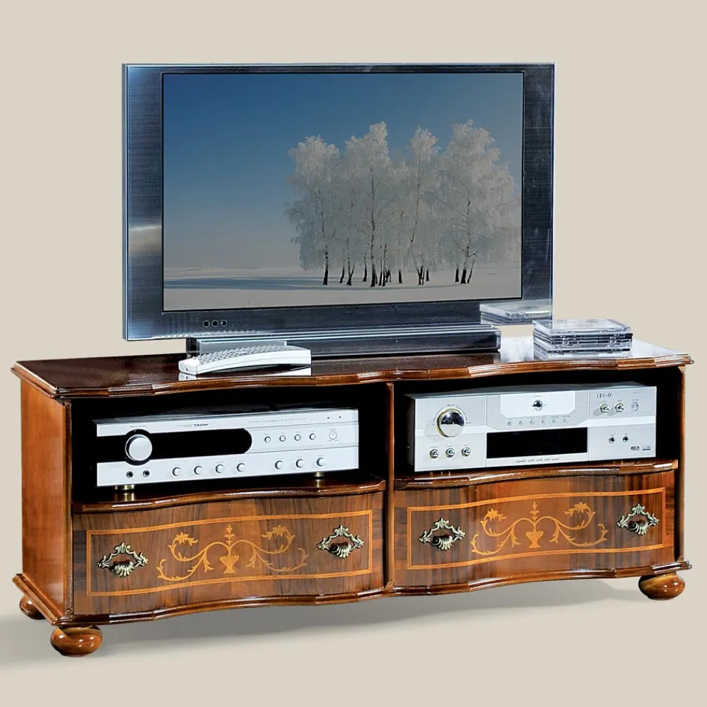 Viadurini Classic Tv-Möbel-Klassischer TV-Ständer aus luxuriösem Walnussholz Made in Italy - Prince