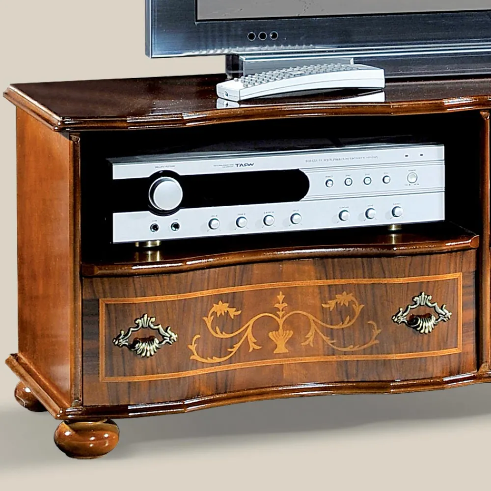 Viadurini Classic Tv-Möbel-Klassischer TV-Ständer aus luxuriösem Walnussholz Made in Italy - Prince