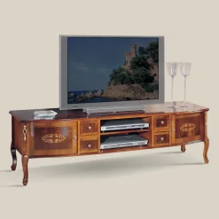 Viadurini Classic Tv-Möbel-Klassischer TV-Ständer aus Holz mit Intarsien Made in Italy - Katerine