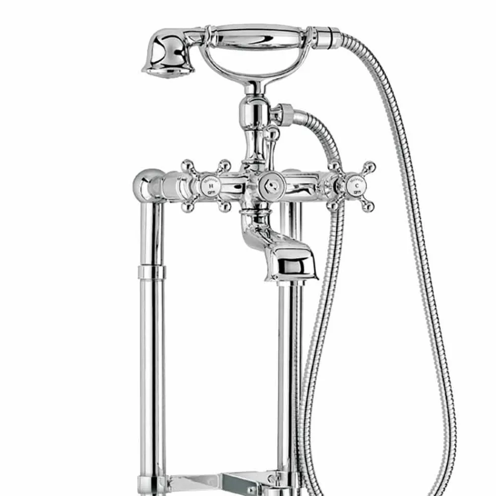 Viadurini Taps Badewannearmaturen-Klassischer Wasserhahn für Badewanne auf Messingsäulen Made in Italy - Enriko