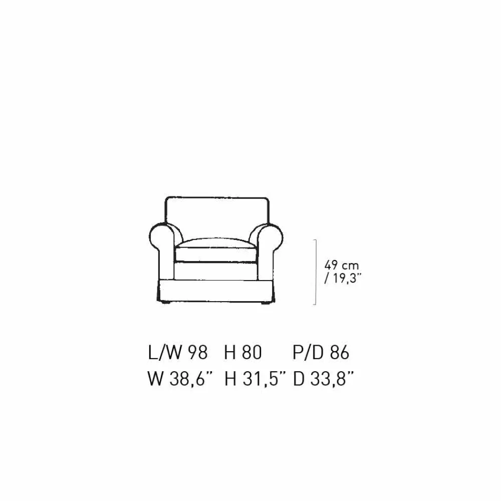 Viadurini Living Klassische Sessel-Klassischer Wohnzimmersessel mit Stoff Made in Italy - Andromeda