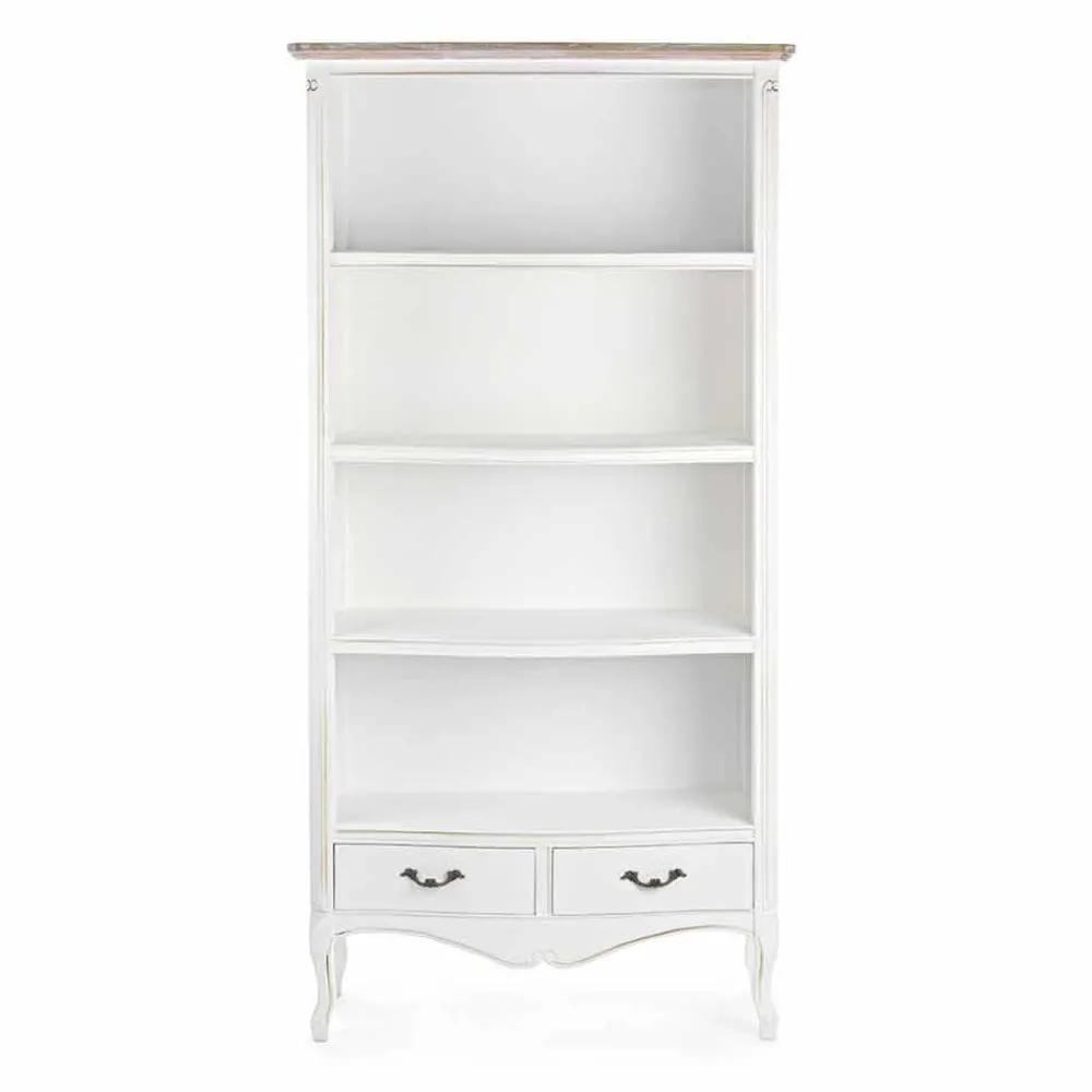 Viadurini Living Moderne Design Bücherregale-Klassisches Bücherregal aus Holz mit Metallgriffen Homemotion - Spina