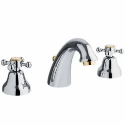 Viadurini Taps Waschbeckenarmaturen-Klassisches Design 3-Loch-Waschtischmischer aus Messing Made in Italy - Lisca