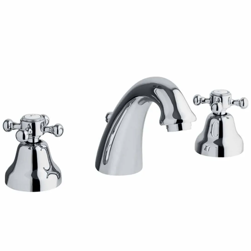 Viadurini Taps Waschbeckenarmaturen-Klassisches Design 3-Loch-Waschtischmischer aus Messing Made in Italy - Lisca