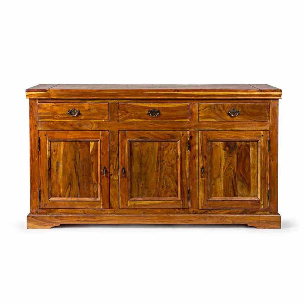 Viadurini Living Anrichte-Klassisches Design Sideboard in massivem Akazienholz Rustikales Finish - Malaya