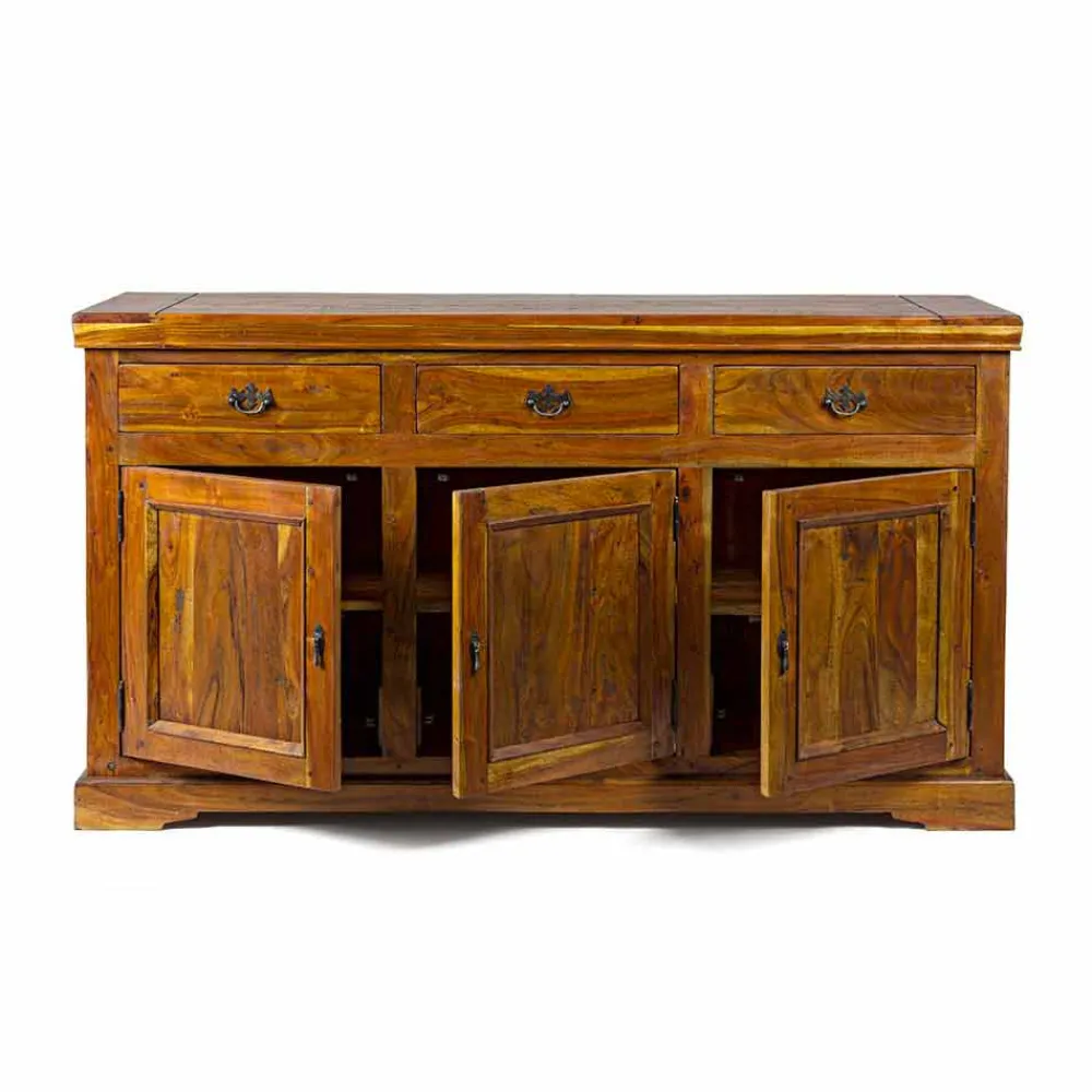 Viadurini Living Anrichte-Klassisches Design Sideboard in massivem Akazienholz Rustikales Finish - Malaya
