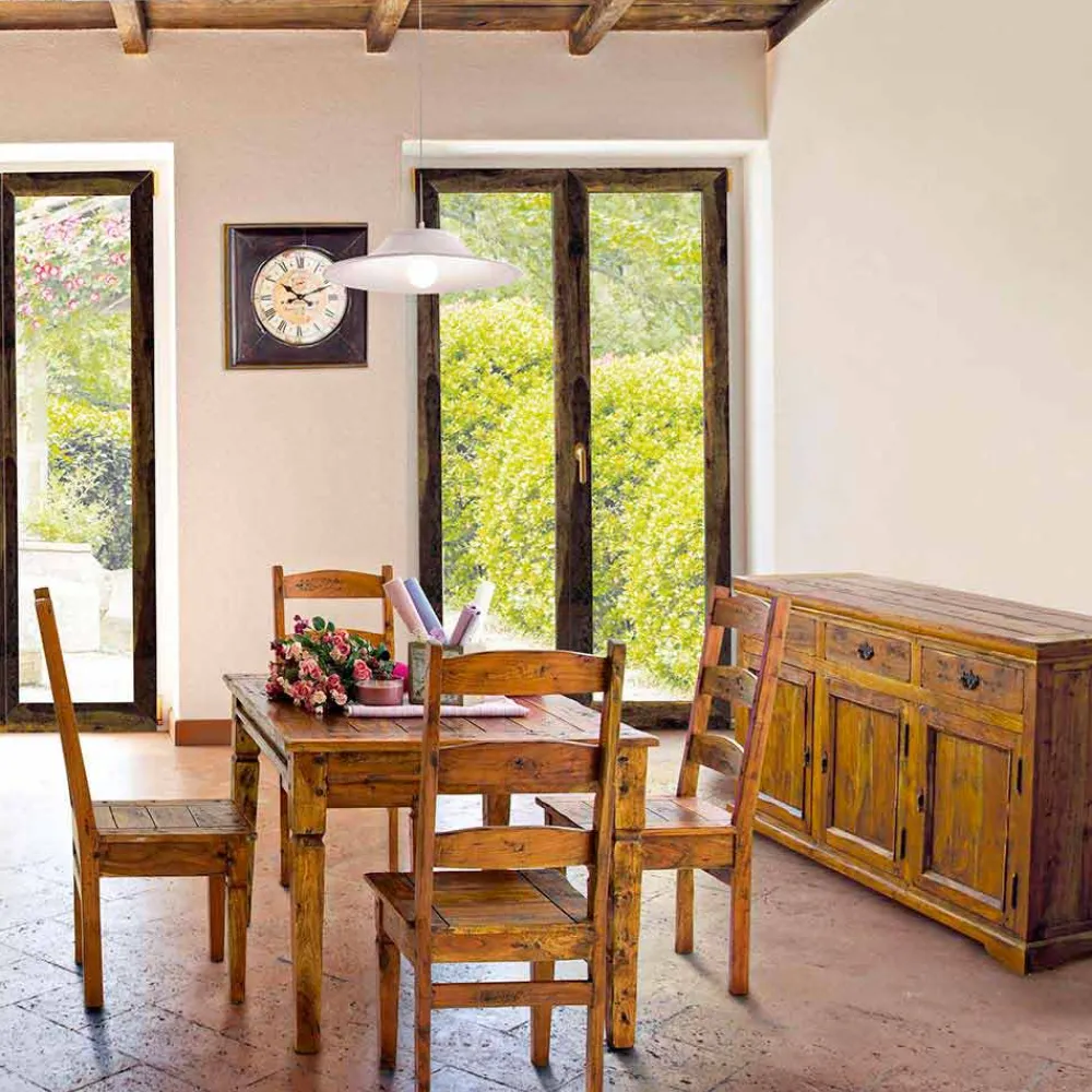 Viadurini Living Anrichte-Klassisches Design Sideboard in massivem Akazienholz Rustikales Finish - Malaya