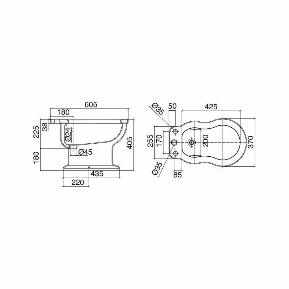 Viadurini Bathroom Bidet-Klassisches Design Weißes Bidet aus weißer Keramik Made in Italy - Paulina