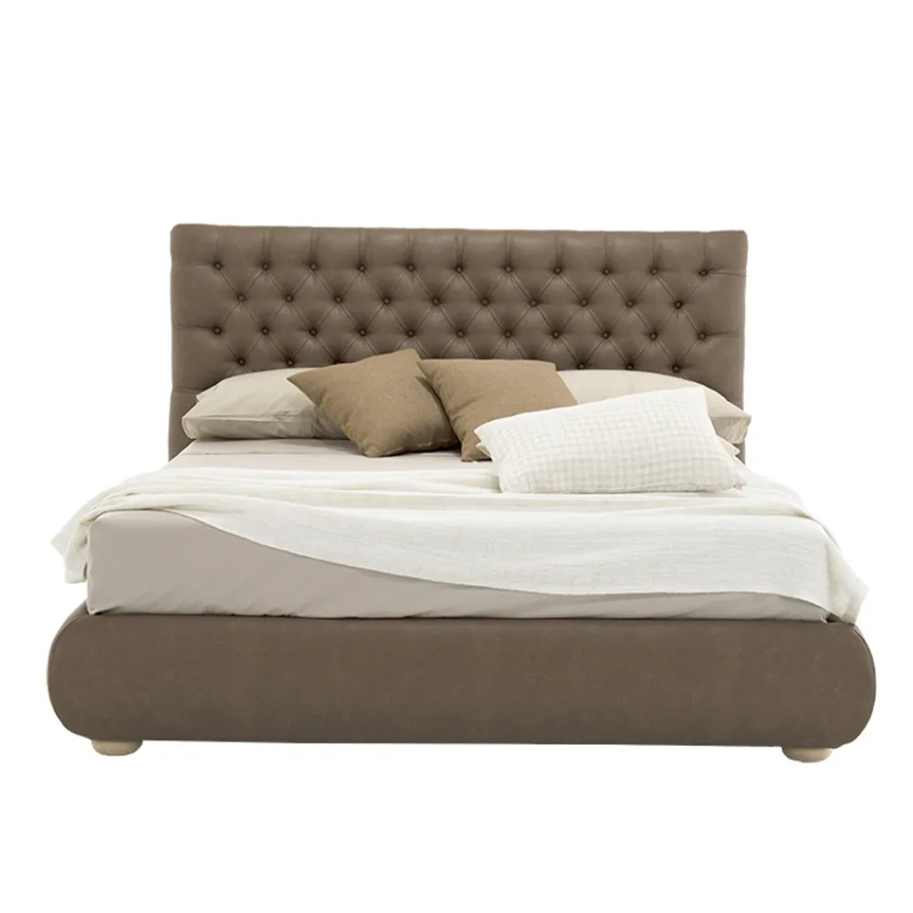 Viadurini Night Design Maßgeschneiderte Möbel|Polsterbetten-Klassisches Doppelbett mit Box aus Stoff oder Kunstleder Made in Italy - Libanon