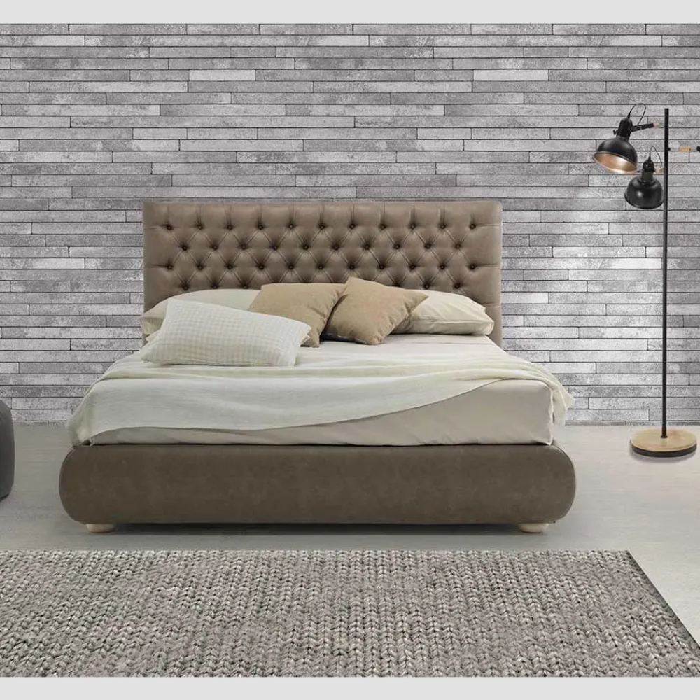 Viadurini Night Design Maßgeschneiderte Möbel|Polsterbetten-Klassisches Doppelbett mit Box aus Stoff oder Kunstleder Made in Italy - Libanon