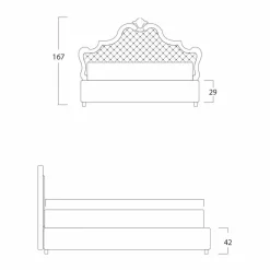 Bolzan Letti Maßgeschneiderte Möbel|Polsterbetten-Klassisches Doppelbett, ohne Bettcontainer, Chantal von Bolzan