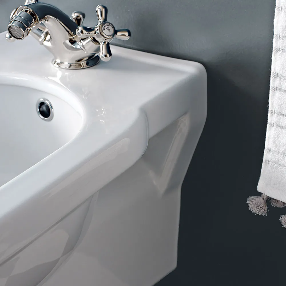 Viadurini Bathroom Bidet-Klassisches Einloch-Bidet aus weißer Keramik Made in Italy - Marwa