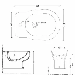 Viadurini Bathroom Bidet-Klassisches hängendes Bidet, weiße Keramik Style 54x36 made in Italy
