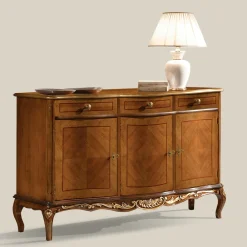 Viadurini Classic Anrichte-Klassisches Indoor-Sideboard aus Weiß- oder Walnussholz, hergestellt in Italien – Chantilly