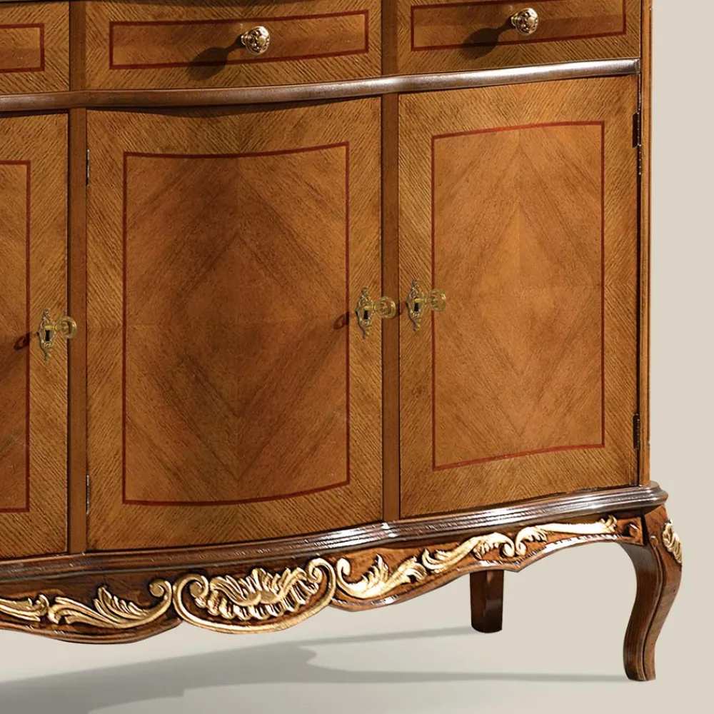 Viadurini Classic Anrichte-Klassisches Indoor-Sideboard aus Weiß- oder Walnussholz, hergestellt in Italien – Chantilly