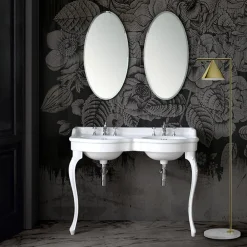 Viadurini Bathroom Keramikwaschbecken-Klassisches Konsolenwaschbecken aus weißer Keramik L 120 cm Made in Italy - Magda