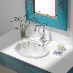 Viadurini Bathroom Keramikwaschbecken-klassisches Porzellan Einbauwaschbecken handgemacht in Italien, Santiago