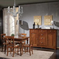 Viadurini Classic Anrichte-Klassisches Sideboard aus Tanganjikaholz mit 6 Schubladen und 2 Türen, hergestellt in Italien – Bragi