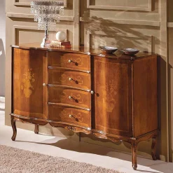 Viadurini Classic Anrichte-Klassisches Sideboard aus Holz mit 2 Türen und 4 Schubladen Made in Italy - Windsor
