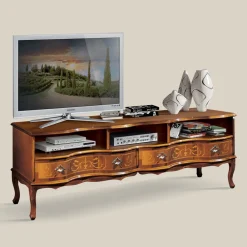 Viadurini Classic Tv-Möbel-Klassisches TV-Möbel aus Holz mit Fächern und Schubladen Made in Italy - Prince