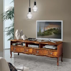 Viadurini Classic Tv-Möbel-Klassisches TV-Möbel aus Holz mit Fächern und Schubladen Made in Italy - Prince