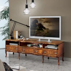 Viadurini Classic Tv-Möbel-Klassisches TV-Möbel aus Holz mit Fächern und Schubladen Made in Italy - Prince