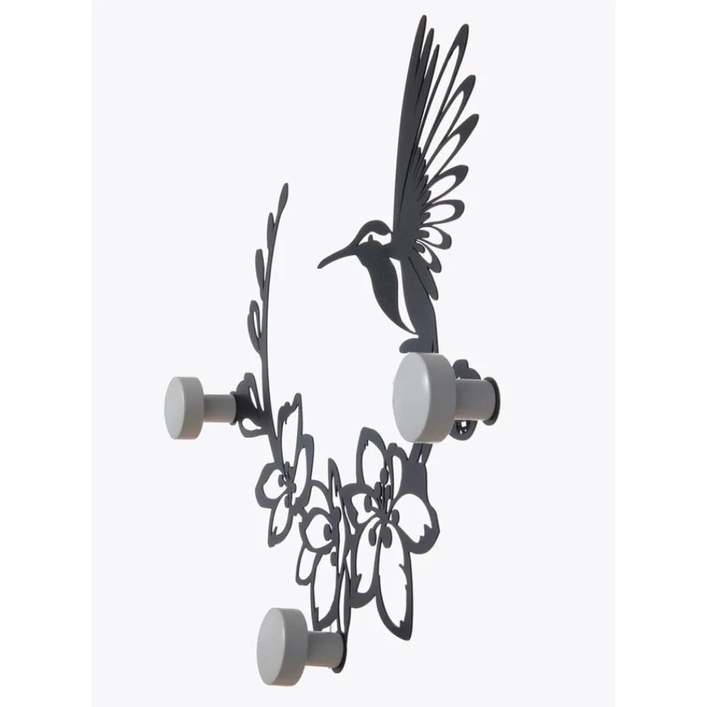 Viadurini Living Wandgarderobe-Kleiderbügel aus Eisen mit Kolibri-Dekoration, hergestellt in Italien – Schlüssel