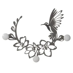 Viadurini Living Wandgarderobe-Kleiderbügel aus Eisen mit Kolibri-Dekoration, hergestellt in Italien – Schlüssel