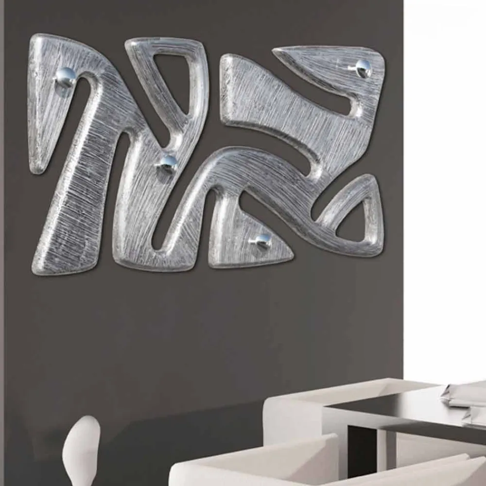 Viadurini Decor Wandgarderobe-Kleiderhaken für die Wand handdekoriert in Blattsilber Holt