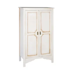 Viadurini Classic Schlafzimmer Schränke-Kleiderschrank aus patiniertem weißem Holz mit 2 Türen, hergestellt in Italien – Agni