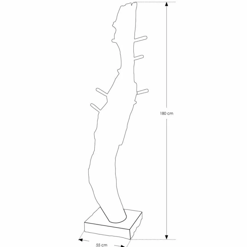 Viadurini Bathroom Garderobenständer|Badetuchhalter-Kleiderständer mit Struktur und Haken aus massivem Teakholz - Tanne