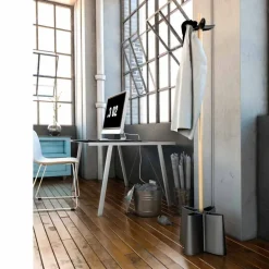 Viadurini Living Garderobenständer-Kleiderständer und Schirmständer aus Buchenholz und Polypropylen Nurri