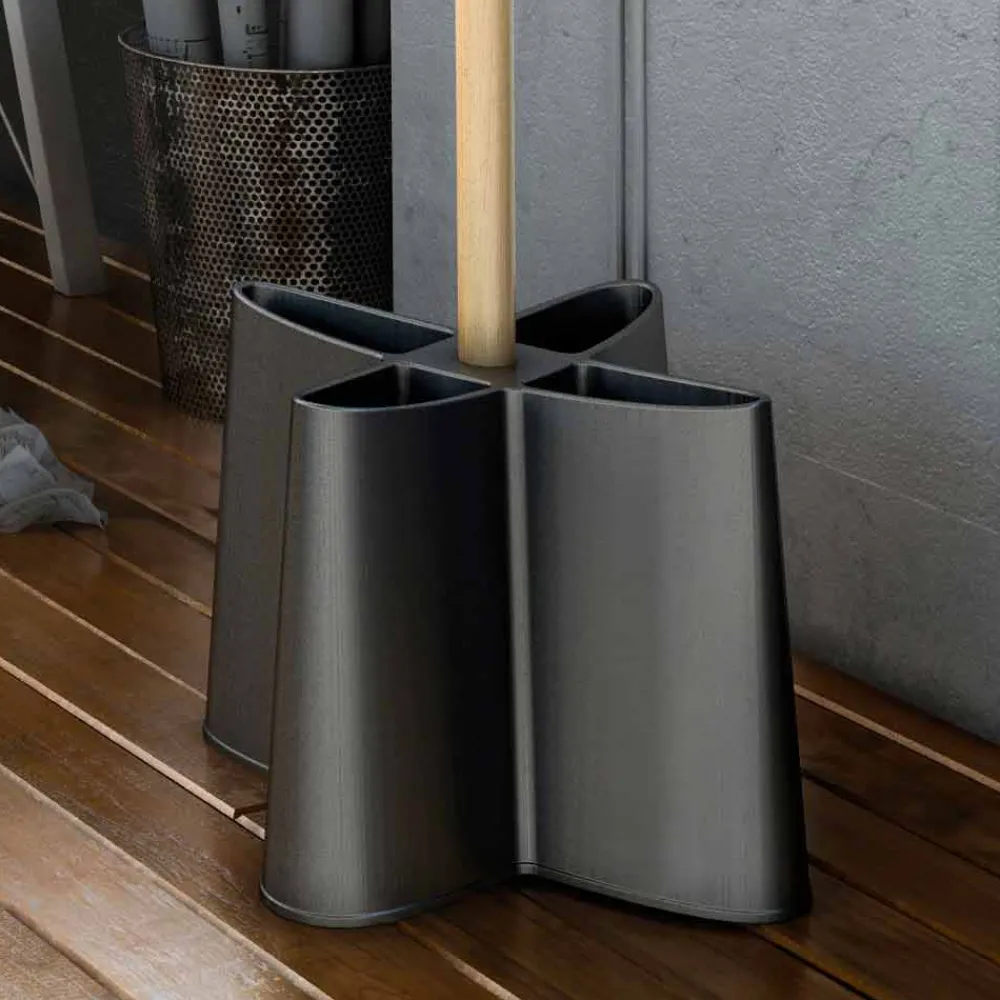 Viadurini Living Garderobenständer-Kleiderständer und Schirmständer aus Buchenholz und Polypropylen Nurri