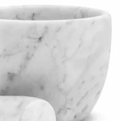 Viadurini Kitchen Küchenzubehör-Kleiner Mörser mit Stößel aus weißem Carrara-Marmor Made in Italy - Mirel