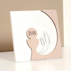 Viadurini Decor Religiöse Bilder-Kleines Bild mit der Darstellung der Eucharistie, lasergraviert, hergestellt in Italien – Ingrid