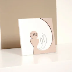 Viadurini Decor Religiöse Bilder-Kleines Bild mit der Darstellung der Eucharistie, lasergraviert, hergestellt in Italien – Ingrid