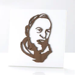 Viadurini Decor Religiöse Bilder-Kleines Bild mit der Darstellung von Padre Pio, lasergraviert, hergestellt in Italien – Barbara