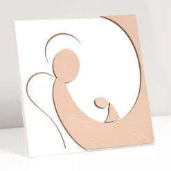 Viadurini Decor Religiöse Bilder-Kleines Bild mit der Darstellung des Mutterengels mit Lasergravur, hergestellt in Italien – Augustina