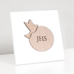 Viadurini Decor Religiöse Bilder-Kleines Bild mit lasergravierter Konfirmation, hergestellt in Italien – Jeremia