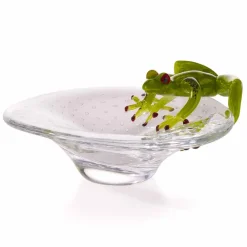 Viadurini Living Deko Artikel Und Wohnaccessoires-Kleines Tablett mit Glasfrosch-Ornament Made in Italy - Sossio