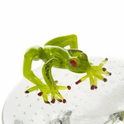 Viadurini Living Deko Artikel Und Wohnaccessoires-Kleines Tablett mit Glasfrosch-Ornament Made in Italy - Sossio