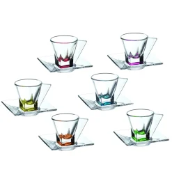 Viadurini Kitchen Italienisches Kristallgeschirr-Ökologische Kaffeetassen aus transparentem oder farbigem Kristall 12 Stück - Amalgam