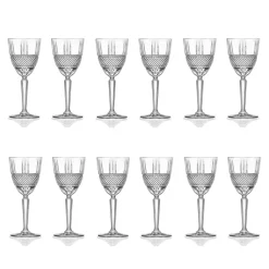 Viadurini Kitchen Italienisches Kristallgeschirr-Ökologisches Kristallwein- oder Wasserkelchservice 12 Stück - Lebendig
