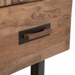 Viadurini Living Kommoden-Kommode aus Akazienholz und Eisen mit 3 Schubladen in modernem Design - Emerald