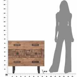 Viadurini Living Kommoden-Kommode aus Akazienholz und Eisen mit 3 Schubladen in modernem Design - Emerald