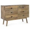 Viadurini Living Sideboards-Kommode aus Mangoholz mit 6 Schubladen im Vintage-Design - Desiderio
